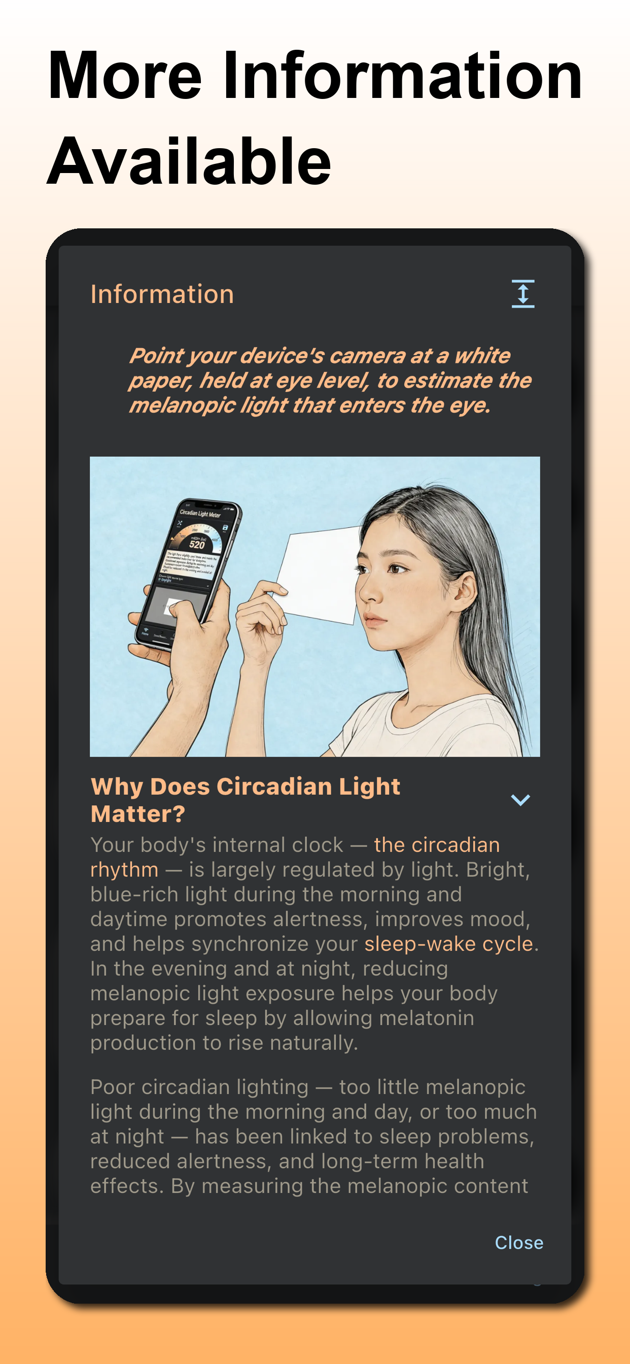 Circadian Light Meter Screenshot