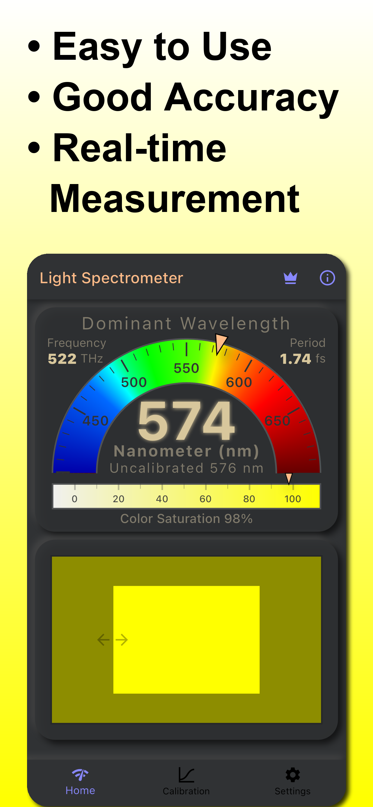 Light Spectrometer - Dominant Wavelength Meter Screenshot